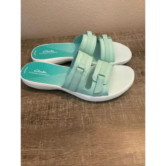 CLARKS Breeze Piper Womens Size 10M Mint Ombré Sandals - Picture 3 of 6